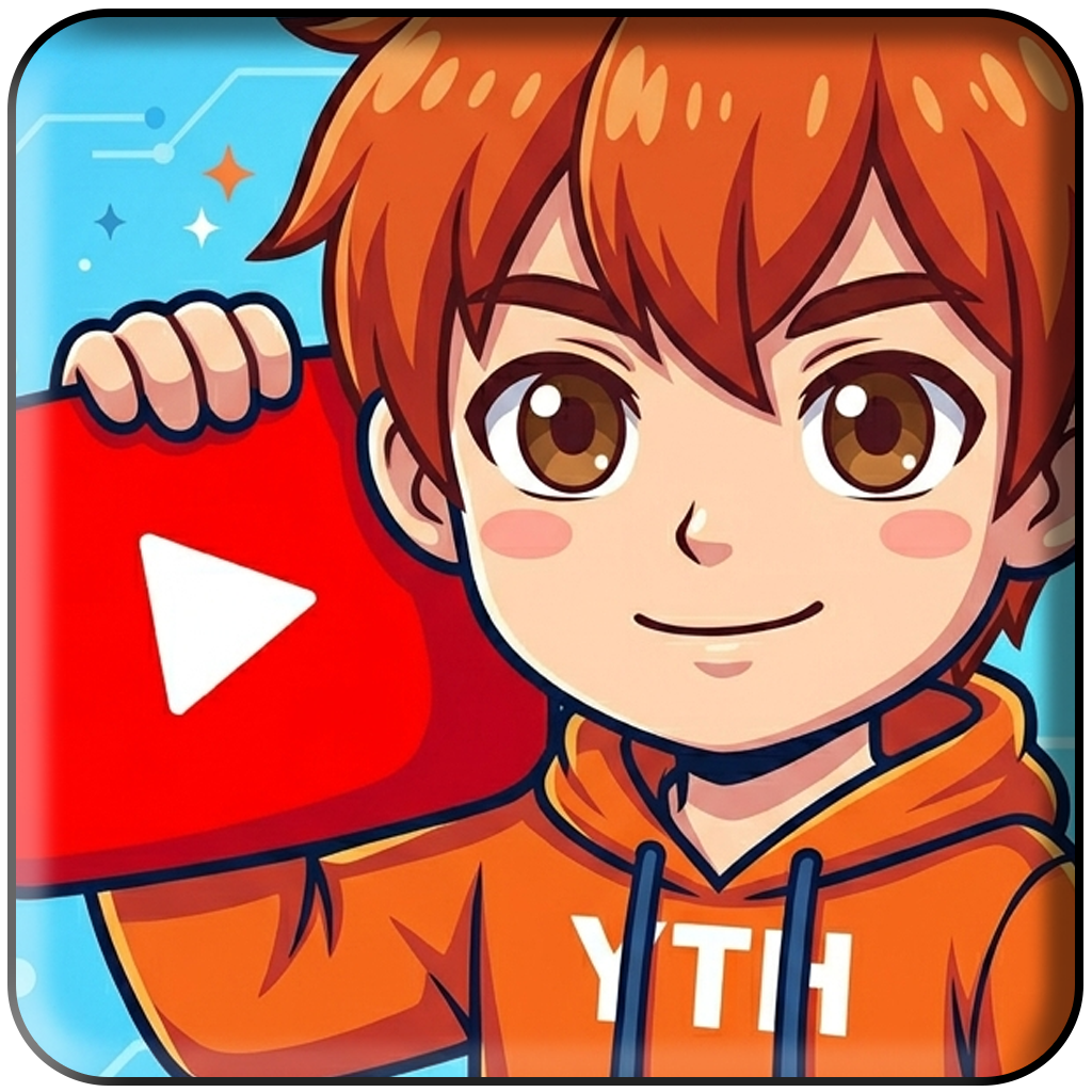 Персонаж YouTube Harvester с символом воспроизведения